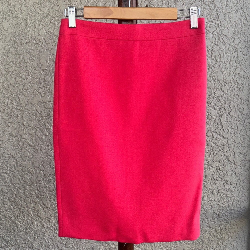 J. Crew Vibrant Pink wool Pencil Skirt